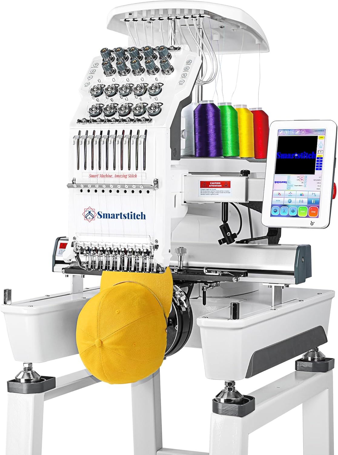 S-1001 Upgraded Embroidery Machine with 10 Needles, 1200SPM Max Speed, 7" Touch Screen, 9.5"x14.2" Embroidery Area, New Gen of Commercial Embroidery Machine for Flat, Hat, T-shirt and more
