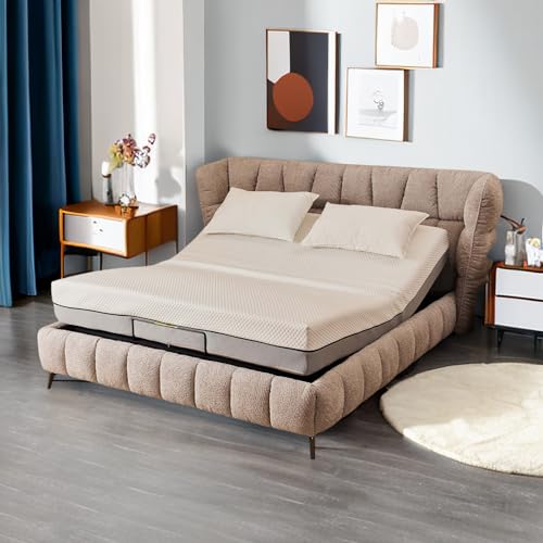 Full Size Adjustable Metal Bed Frame with Wireless Remote Control and Quiet Motor, Independent Head and Foot Incline, Zero Gravity, Ergonomic Electric Adjustable Bed Base, Smart Bed (Full)