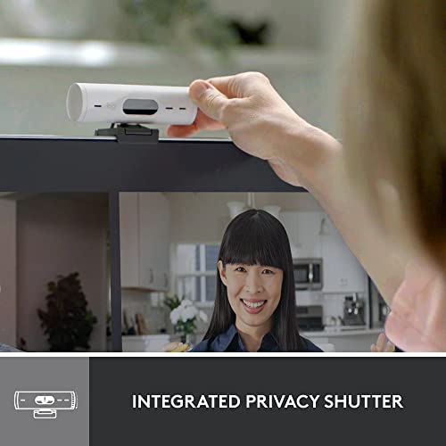 Logitech Brio 500 Full HD Webcam with Auto Light Correction,Show Mode, Dual Noise Reduction Mics, Webcam Privacy Cover, Works with Microsoft Teams, Google Meet, Zoom, USB-C Cable - Rose