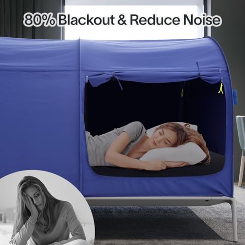 Bed Tent Dream Tents Bed Canopy Shelter Cabin Indoor Privacy Warm Breathable Pop Up Twin Size for Kids and Adult Patent Pending(Mattress Not Included)