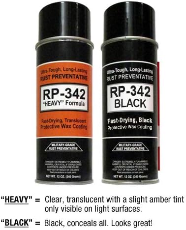 Cosmoline RP-342 Black Rust Preventive Spray (Military-Grade) 3-Cans Pack of 2