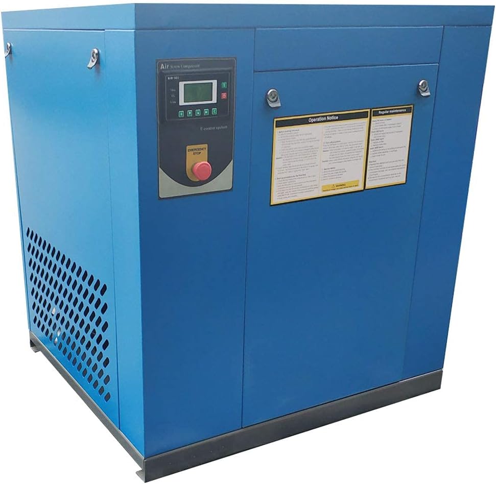 208-230Volt 3-Phase Rotary Screw Air Compressor 20HP 15KW - 71CFM @ 125PSI - NPT3/4" Base Mount Commercial Air Compressed Industrial Stationary Compressors System Spin-on Air Oil Separator - PACK15