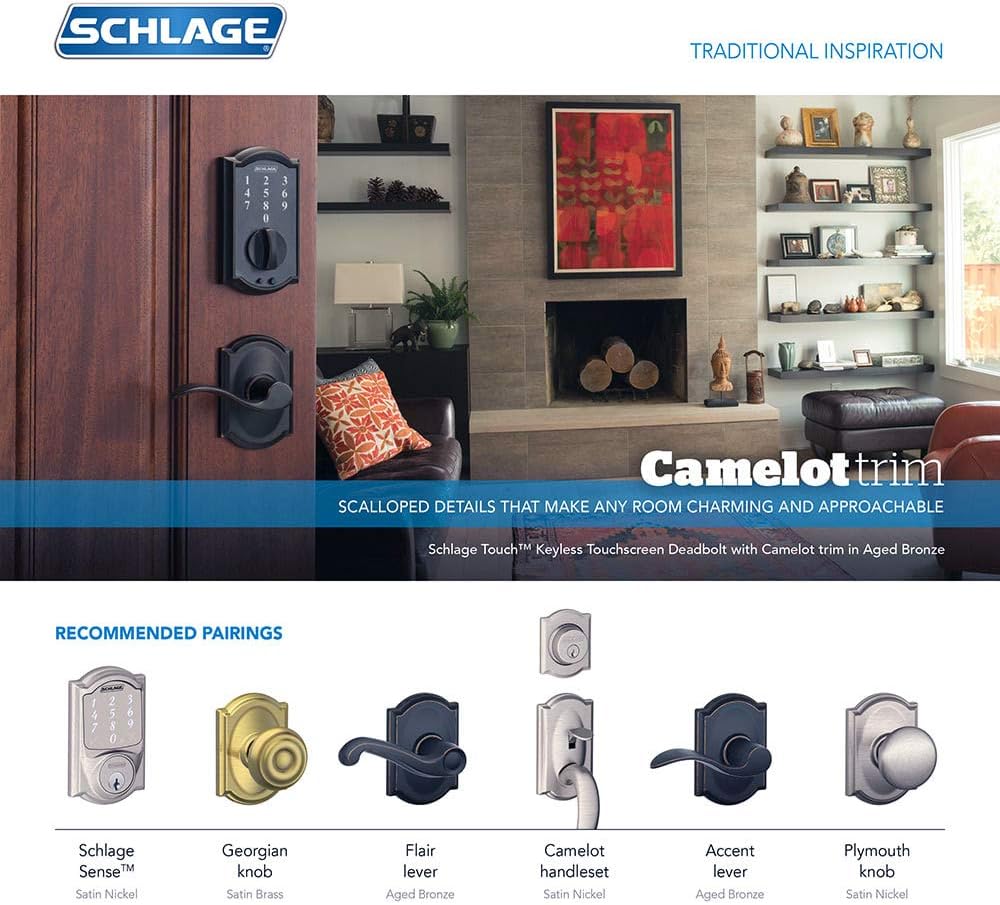 SCHLAGE BE479 CAM 716 Aged Bronze Steel Electronic Deadbolt