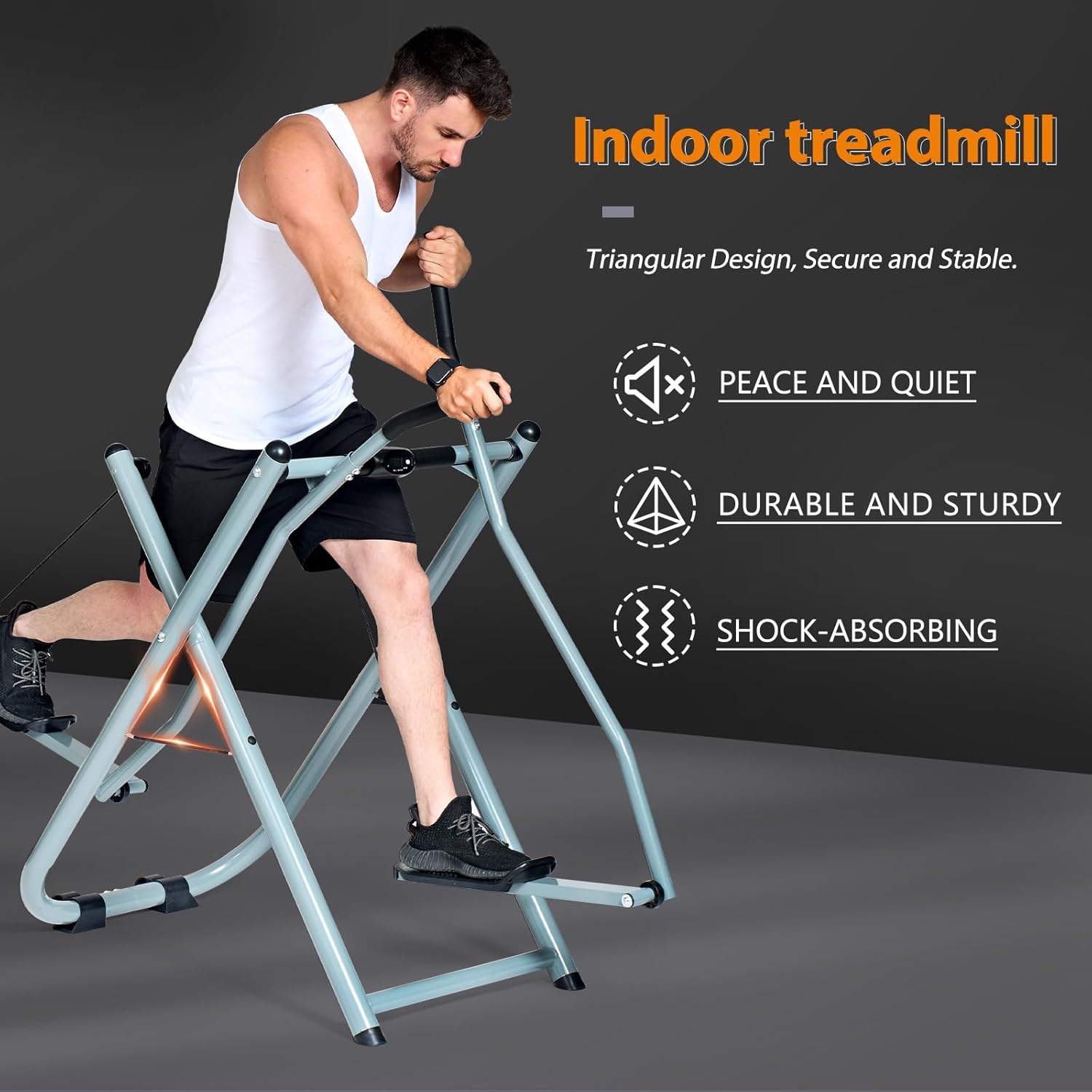 SogesPower Air Walk Trainer Elliptical Machine Glider, Elliptical Exercise Machine with Monitor for Home Gym, Low-Impact Design Elliptical Machine for Full Body Fitness Workout, Up to 330LBS