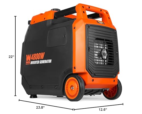 WEN Quiet and Lightweight 4800-Watt Dual Fuel RV-Ready Electric Start Portable Inverter Generator with Fuel Shut Off and CO Watchdog (DF480iX)
