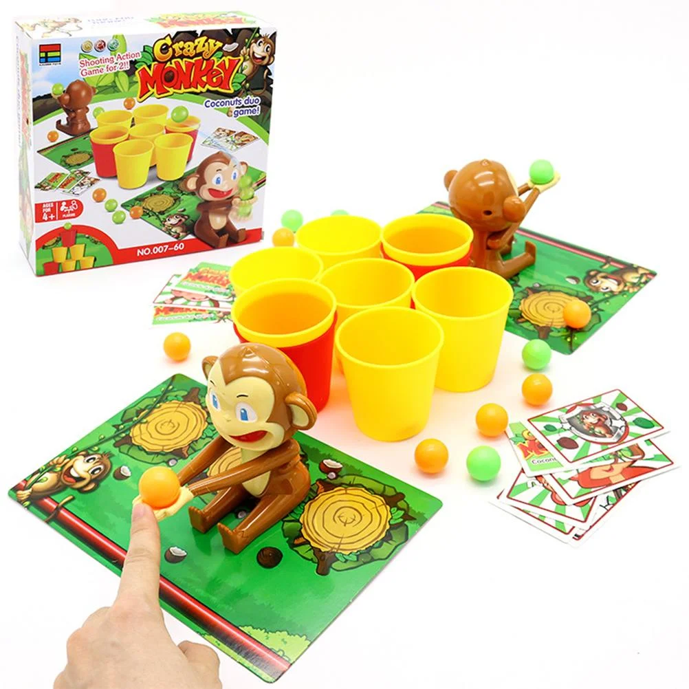 Worallymy Funny Monkey Shooting Basket Toy Party Board Game Parent-child Interactive Puzzle Game Family Battle Board Game
