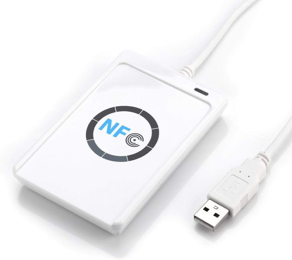 NFC Reader Writer, Contactless Smart Card Reader, NFC Reader Writer, ACR122U ISO 14443A / B + Free Software in White