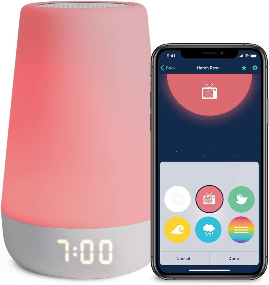 Hatch Rest+ Baby Sound Machine, Night Light, Time-to-Rise Plus Audio Monitor, White Noise Soother, Toddler Sleep Trainer, Kids Alarm Clock, Nightlight