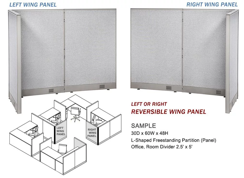GOF L-Shaped Freestanding Office Partition 78D x 78W x 60H / Office, Room Divider