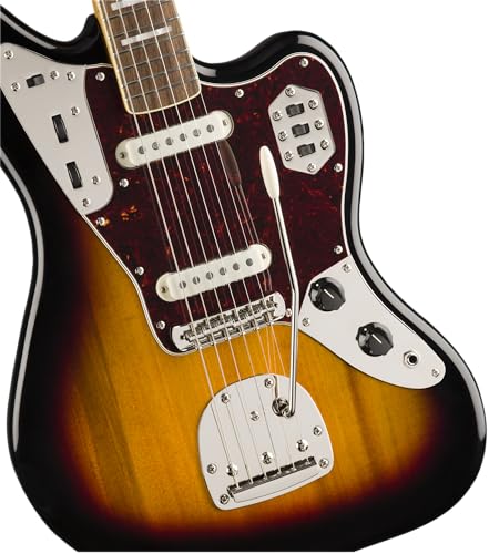 Squier Classic Vibe 70s Jaguar Electric Guitar, with 2-Year Warranty, 3-Color Sunburst, Laurel Fingerboard