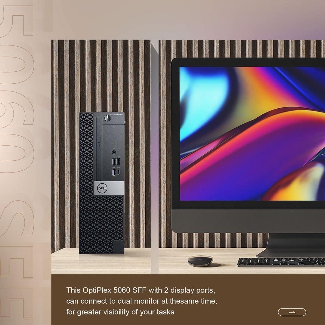 Dell Optiplex 5060 SFF Desktop Computer PC, Core i5-8500 3.0 GHz up to 4.10 GHz, 32GB Ram, 1TB SSD, Keyboard, Mouse, DP, Windows 10 Pro, Black (Renewed)