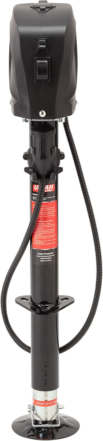 Uriah Products UC500010 Electric Trailer Jack (7-Way Connector, 5000 lb. 12V DC), Black
