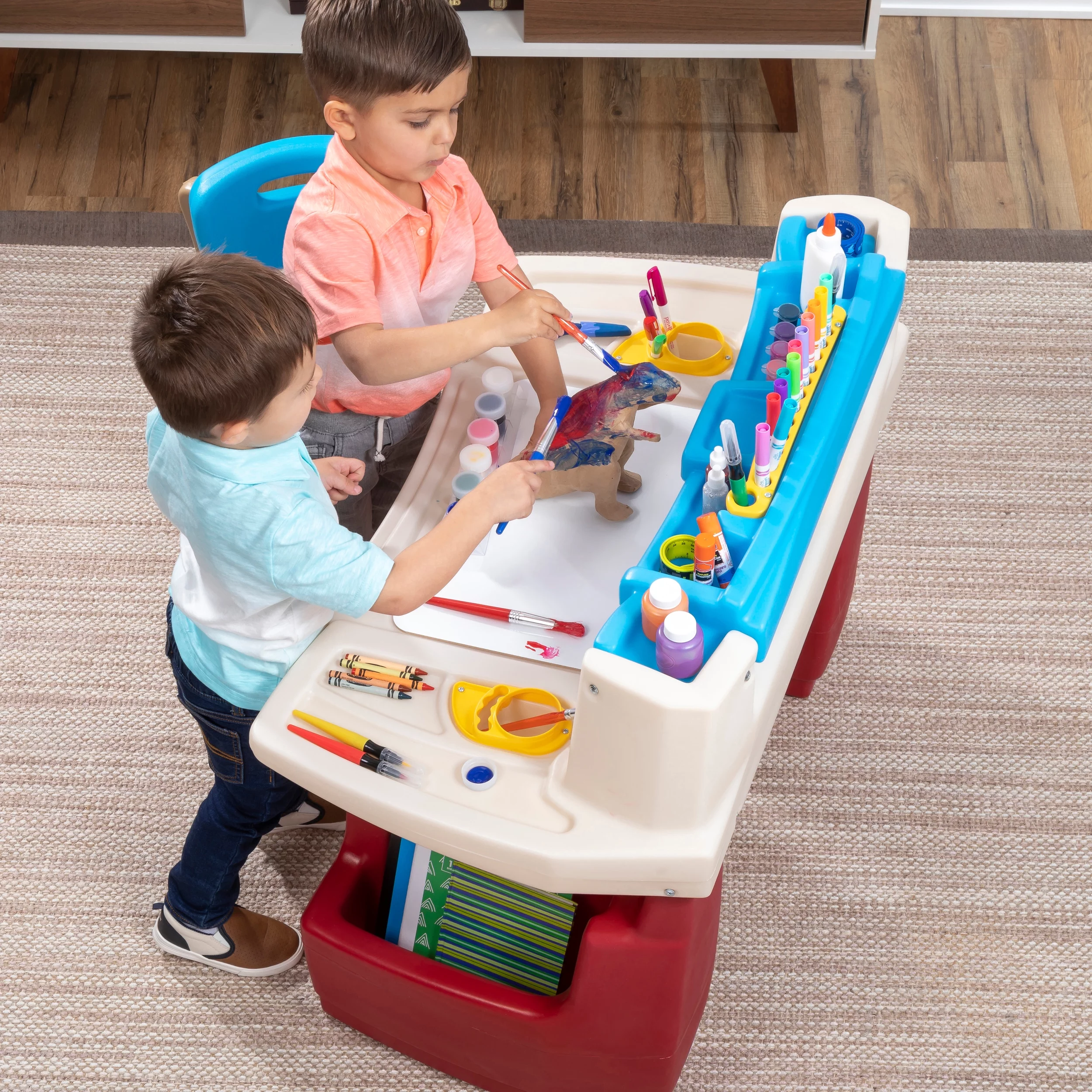 Step2 Deluxe Art Master Desk Plastic Kids Activity Center and Table