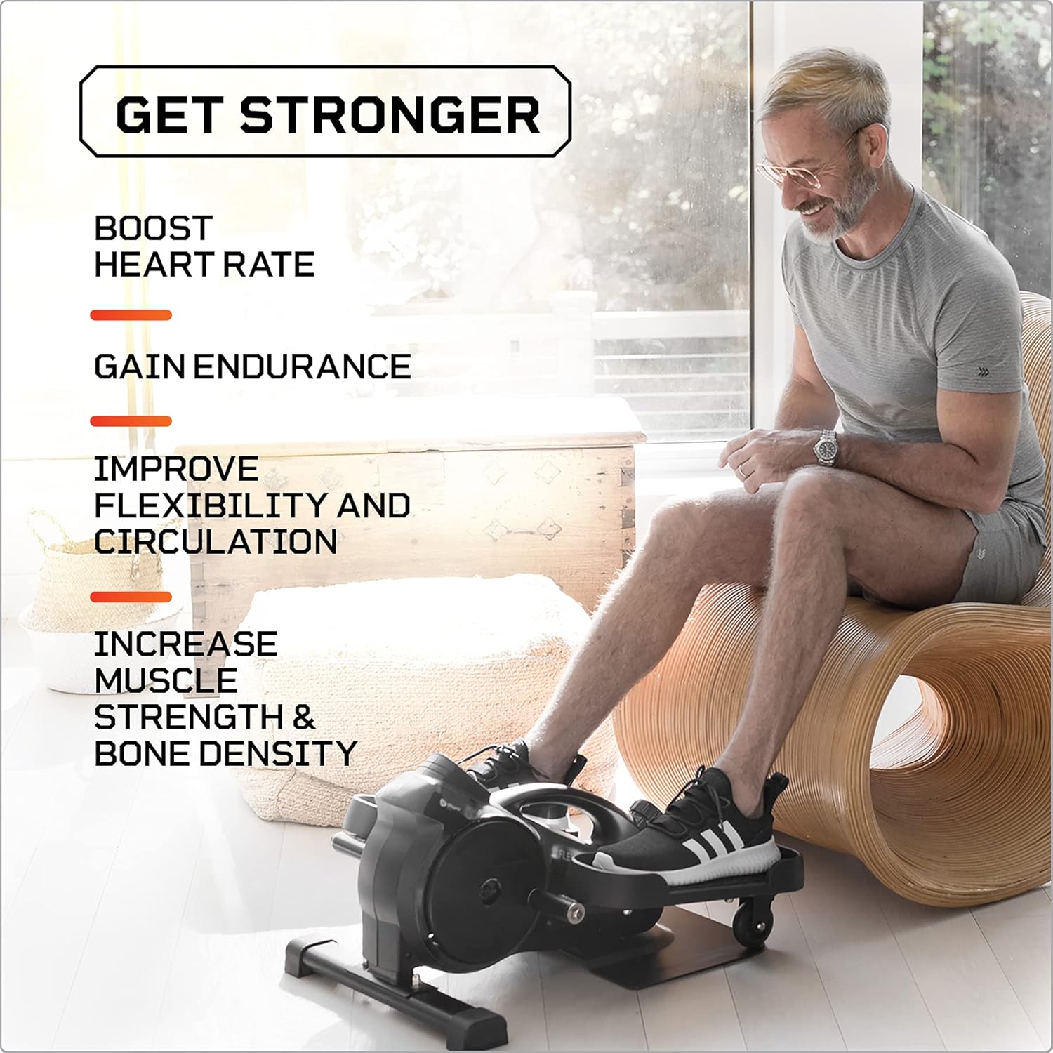 LifePro Under Desk Elliptical - Under Desk Pedal Exerciser to Strengthen Muscles and Build Cardiovascular Fitness - Stationary Desk Exercise Equipment with LCD Monitor for Leg Recovery and Therapy