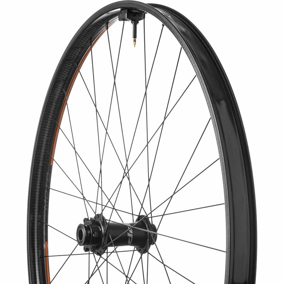 Zipp 3ZERO Moto 29in Carbon Boost Wheel Slate/Orange, Front, 6 Bolt