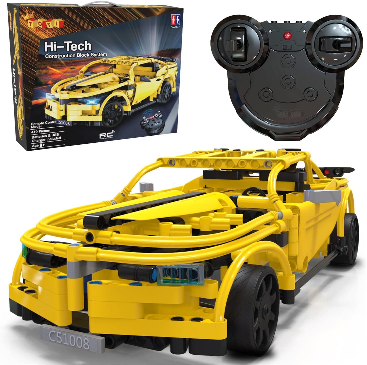 TOTI ROYAL RC Car Kits to Build | 419pcs Stem Building Toys for 8 - 10 - 12 Year Old Boys & Girls | Build Your Own RC Car Kit for Kids for 8 9 10 11 and 12 Year Old Boys and Girl