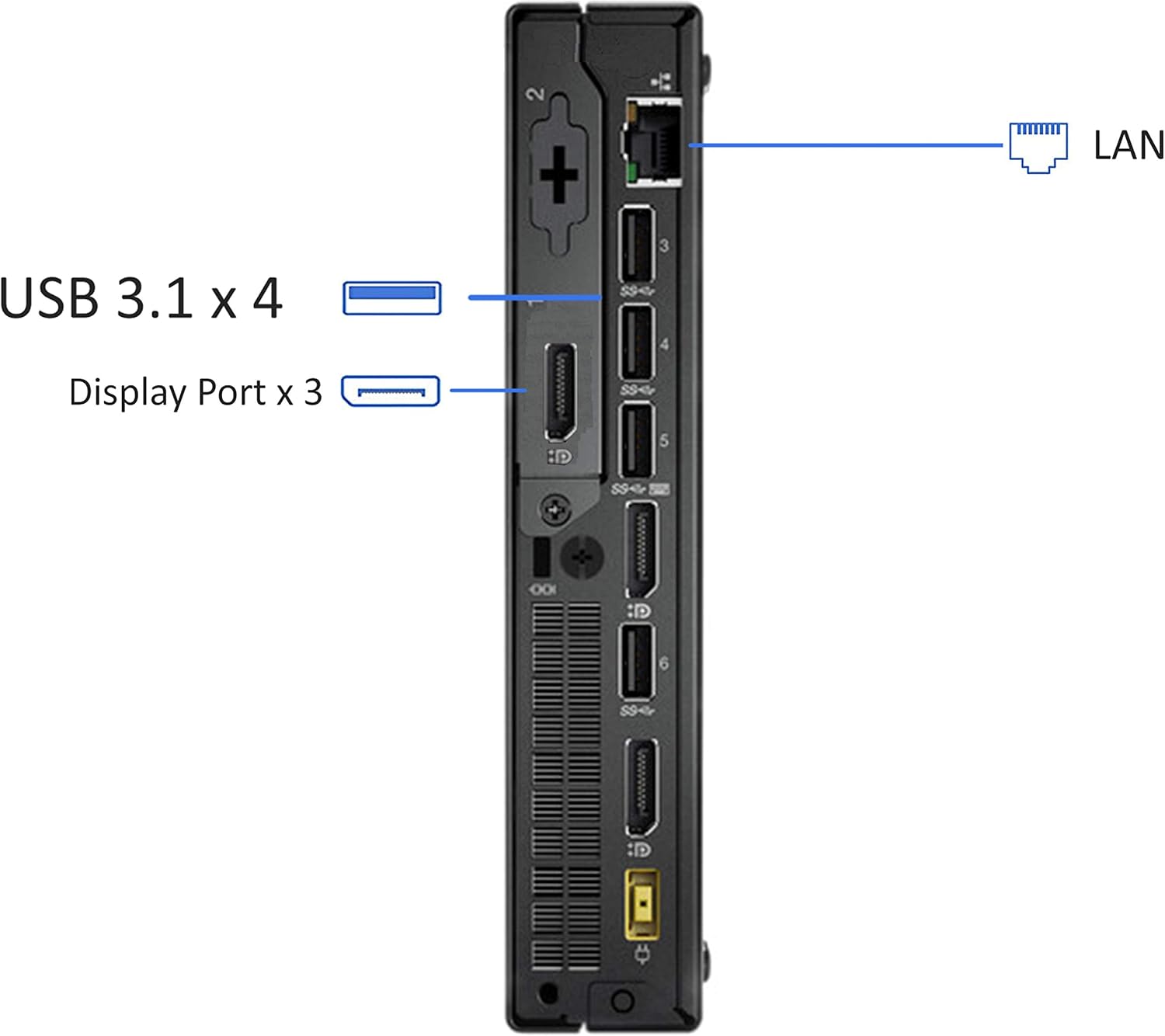 Lenovo ThinkCentre M910Q Tiny Desktop Computer, Intel Core i7-6700T Upto 3.6GHz, 32GB RAM, 512GB NVMe SSD, 4K 3-Monitor Support DisplayPort, HDMI, AC Wi-Fi, Bluetooth - Windows 10 Pro (RENEWED)