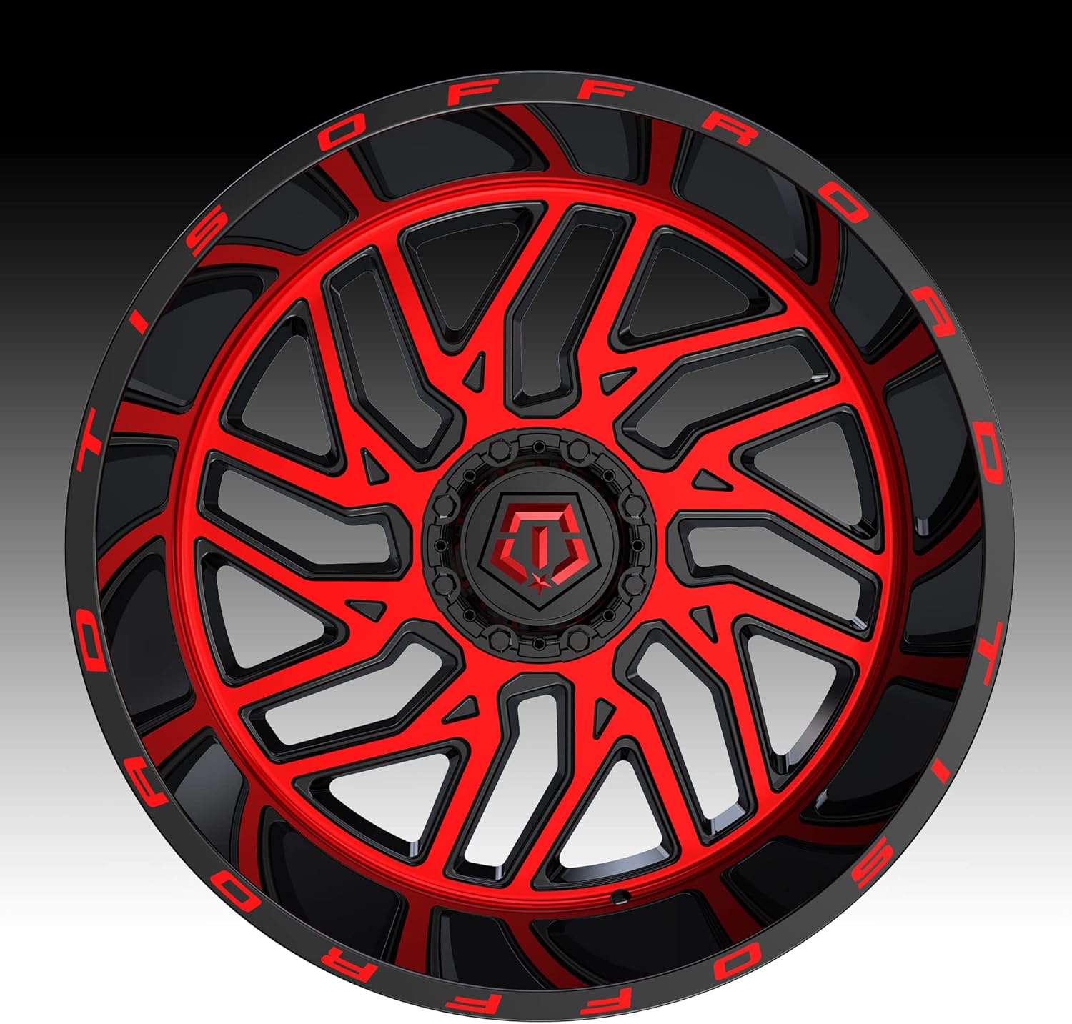 TIS 544MBR 20x12 6x135/6x5.5" -44mm Black/Red Wheel Rim 20" Inch