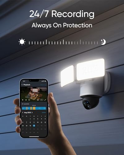 Eufy Security Floodlight Camera E340 Corded Electric Wireless 2K Dome security camera