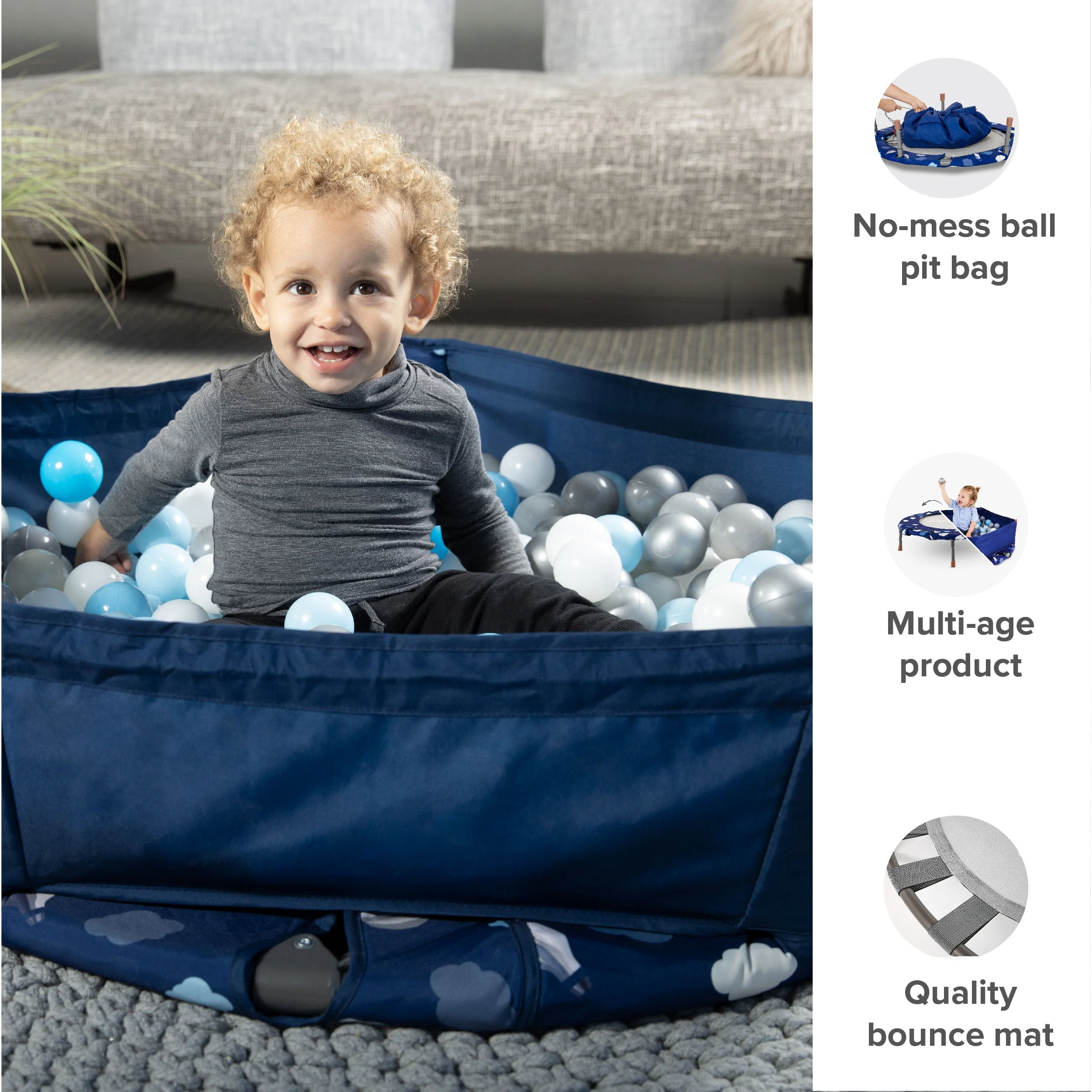 smarTrike 2-in-1 36-inch Indoor Folding Trampoline with Handlebar