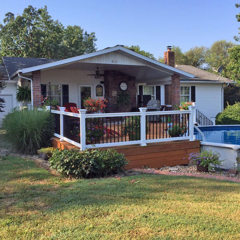 Weatherables Vilano 3 ft. H x 8 ft. W Vinyl White Railing Kit