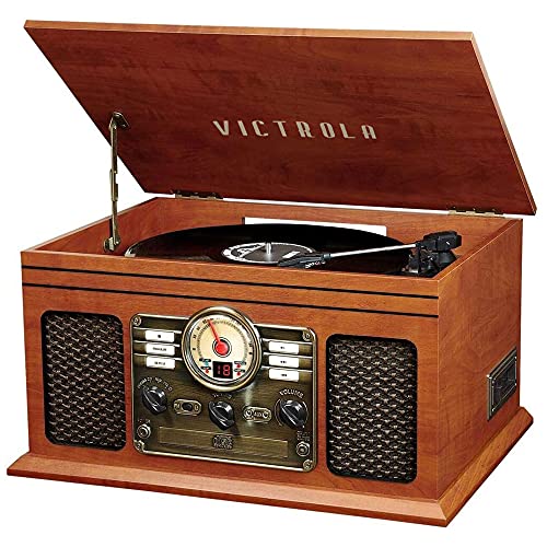 Victrola Nostalgic 6-in-1 Bluetooth Record Player & Multimedia Center with Built-in Speakers