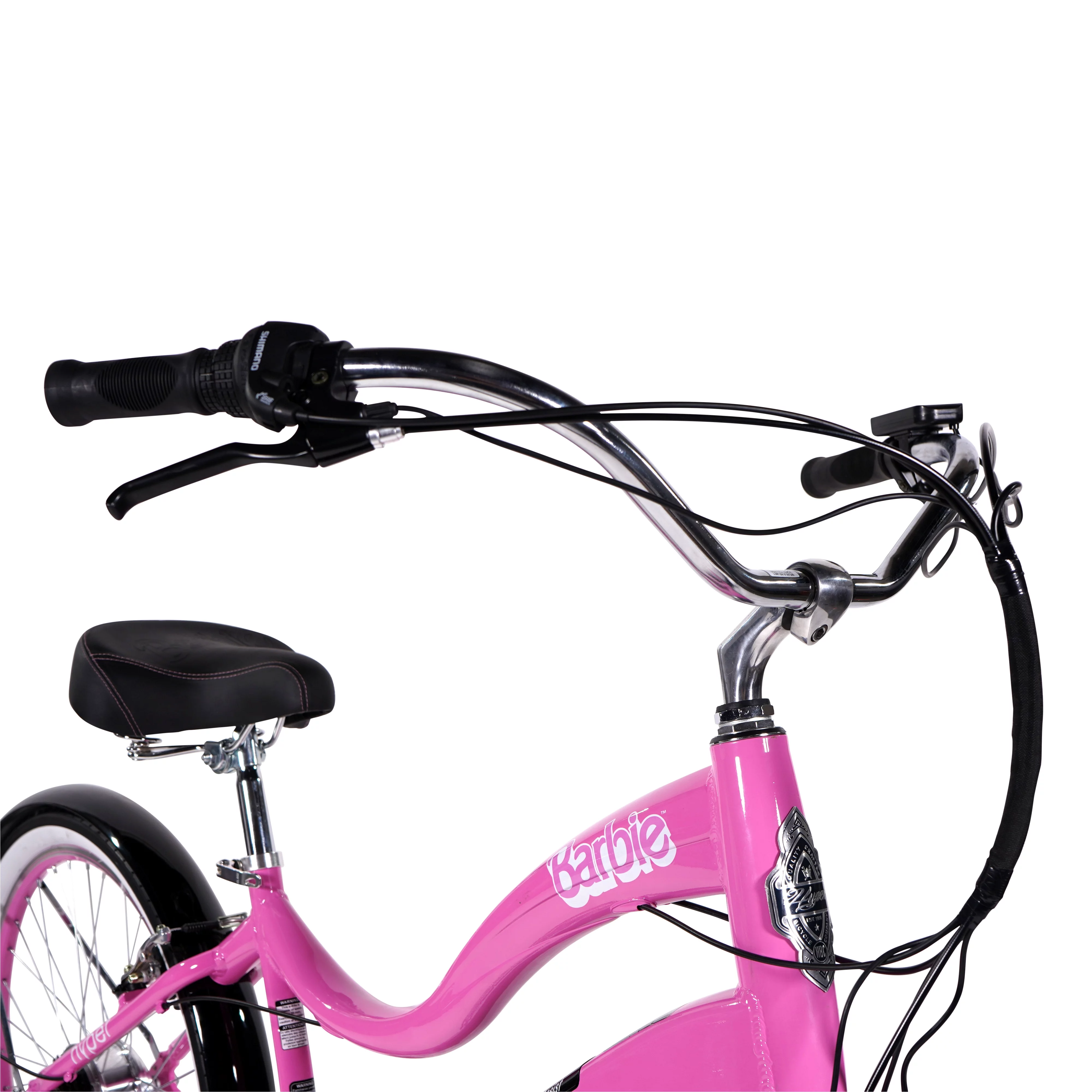 Hyper Bicycles Barbie 26" Ladies 36V Electric Cruiser E-Bike with Pedal-Assist, for adults, 250W Motor, Pink