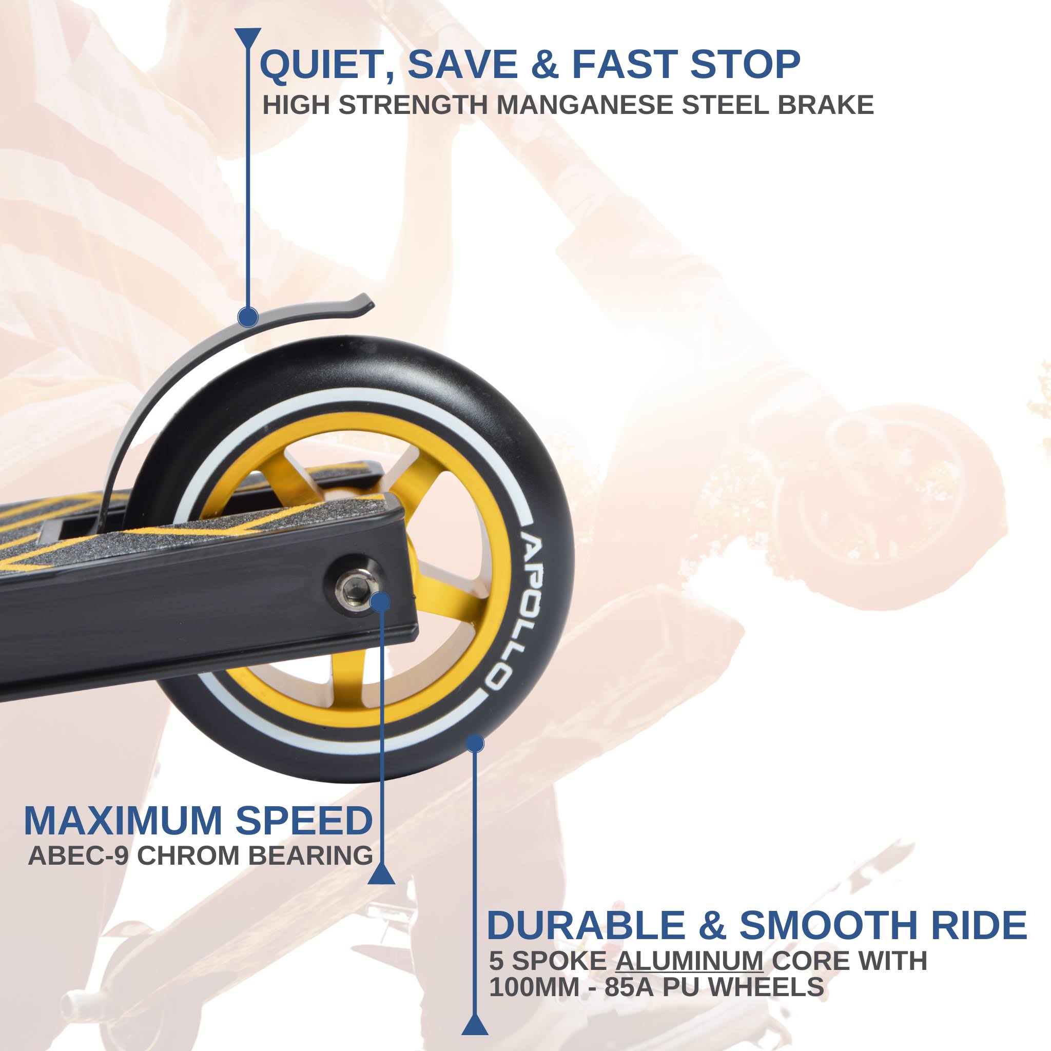 Apollo Genius Pro - Stunt/Trick Scooter - Gold