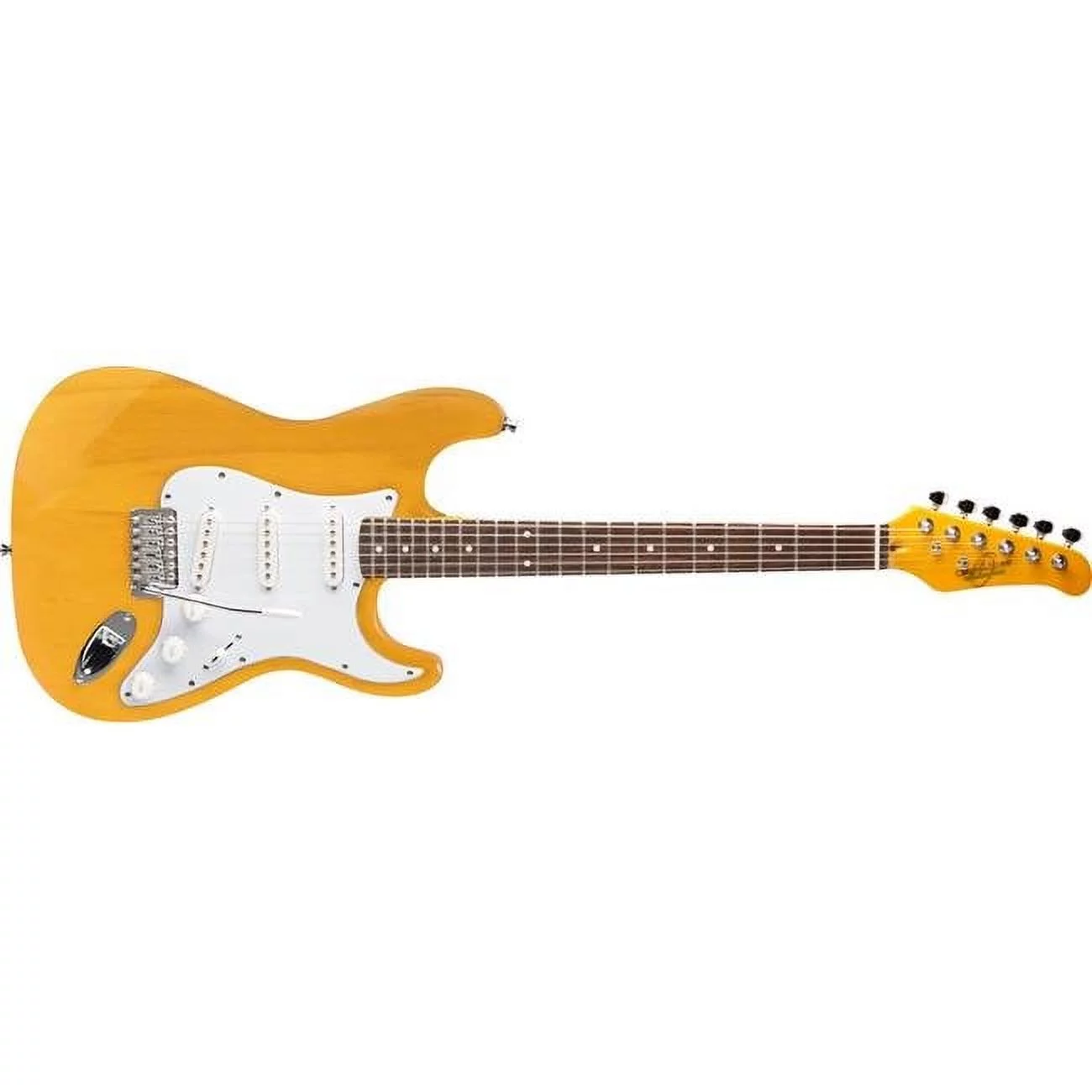 6 String Double Cutaway SSS Electric Guitar, Natural - Curated Treasures Market