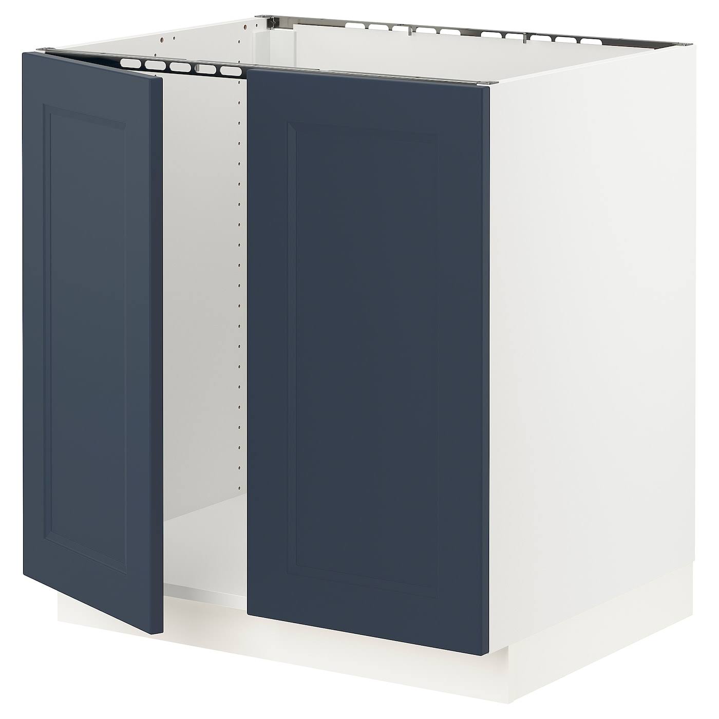 IKEA - SEKTION Base Cabinet for Sink + 2 Doors, White Axstad/matte Blue, 30x24x30 89402414