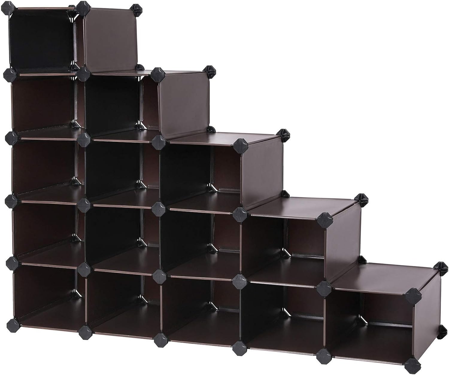 SONGMICS Shoe Rack, Space-Saving 15-Slot Plastic Shoe Storage Organizer Unit, Shoe Cabinet, Ideal for Entryway Hallway Closet Garage, 44.5 x 14.2 x 34.6 Inches, White ULPC44S