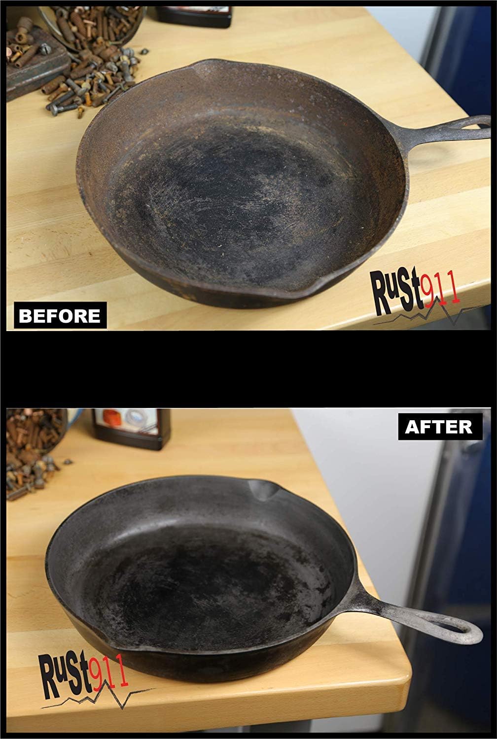 Rust911: Makes 16-gallons of Rust Remover Dissolver, Economical, Safe-to-Use and Powerful Oxidation Treatment Cleaner, 1 Gallon Pack of 2