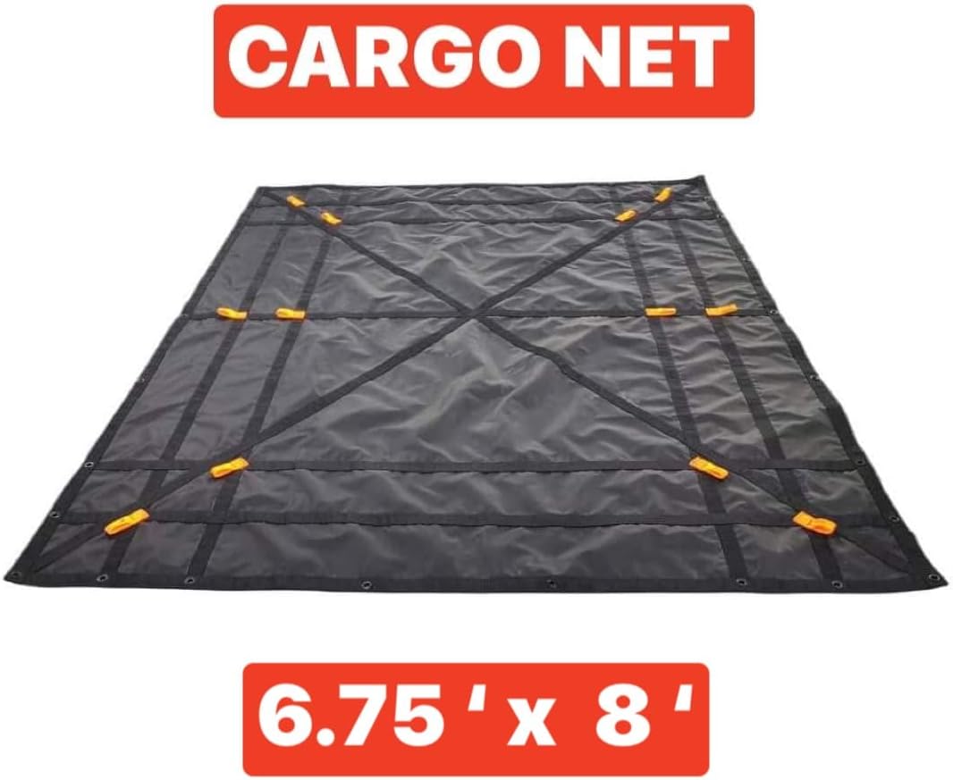 Tuff Viking Cargo Nets Waterproof Heavy Duty Truck Bed Cargo Net ( 6.75' x 8')