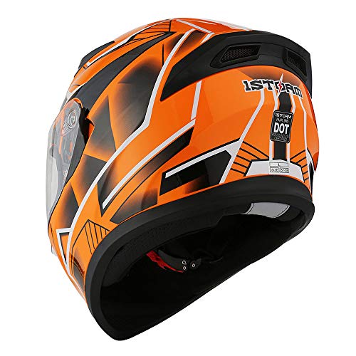 1Storm Motorcycle Full Face Dual Visor Helmet Bundle with Spoiler and Motorcycle Bluetooth Headset: HJK316 Matt Black