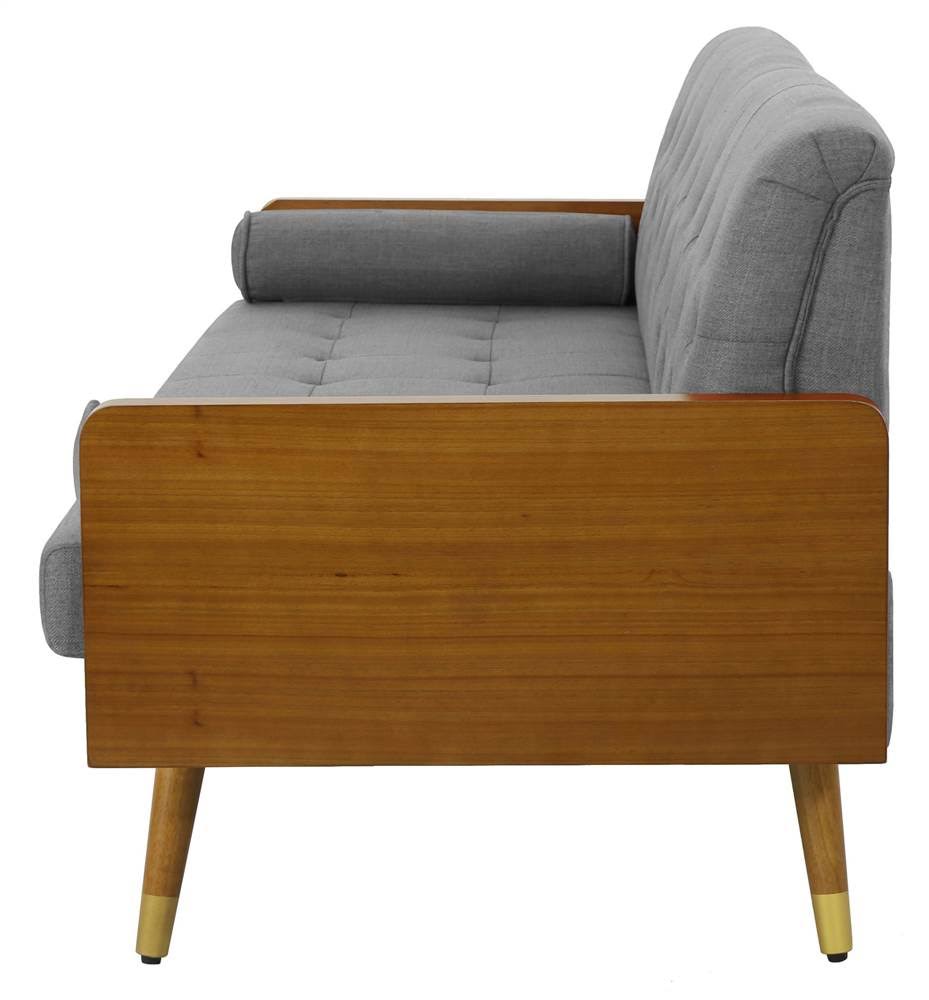 Noble House Jalon Mid Century Sofa in Gray