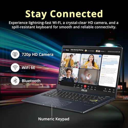 ASUS E410 Intel Celeron N4020 4GB 64GB 14-Inch HD LED Win 10 Laptop (Star Black)