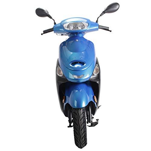 X-PRO 50cc Adult Moped Gas Moped Motorcycle 50cc with 10" Aluminum Wheels, Electric/Kick Start! (Black, Factory Package)