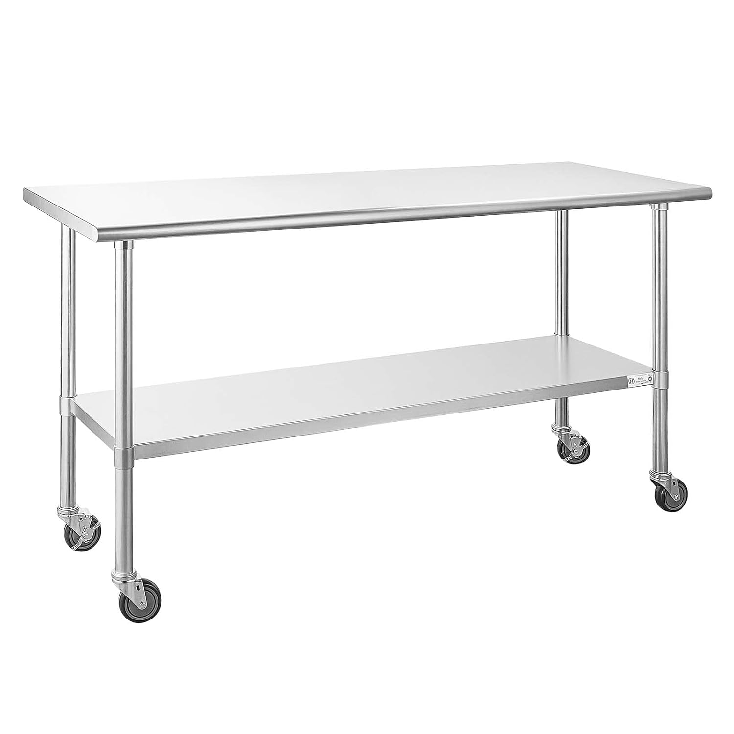 Hally Stainless Steel Table for Prep & Work 24 x 36 Inches with Caster Wheels, NSF Commercial Heavy Duty Table with Undershelf and Galvanized Legs for Restaurant, Home and Hotel