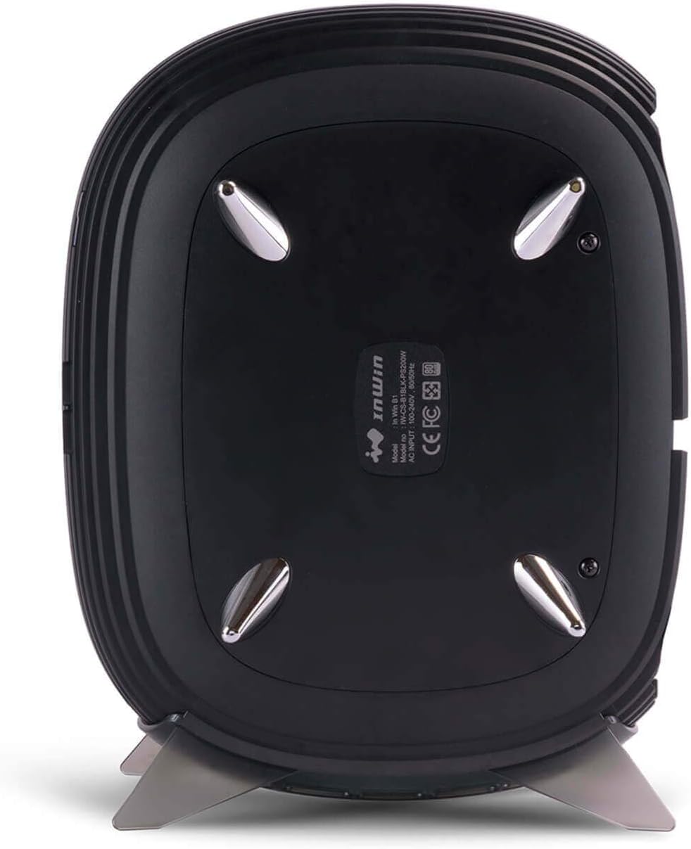 IN WIN B1 Mini-ITX Tower Case - 200W 80 Plus Gold Power Supply Included - Tempered Glass Top Panel - 80mm Side Fan (IW-CS-B1BLK-PS200W)