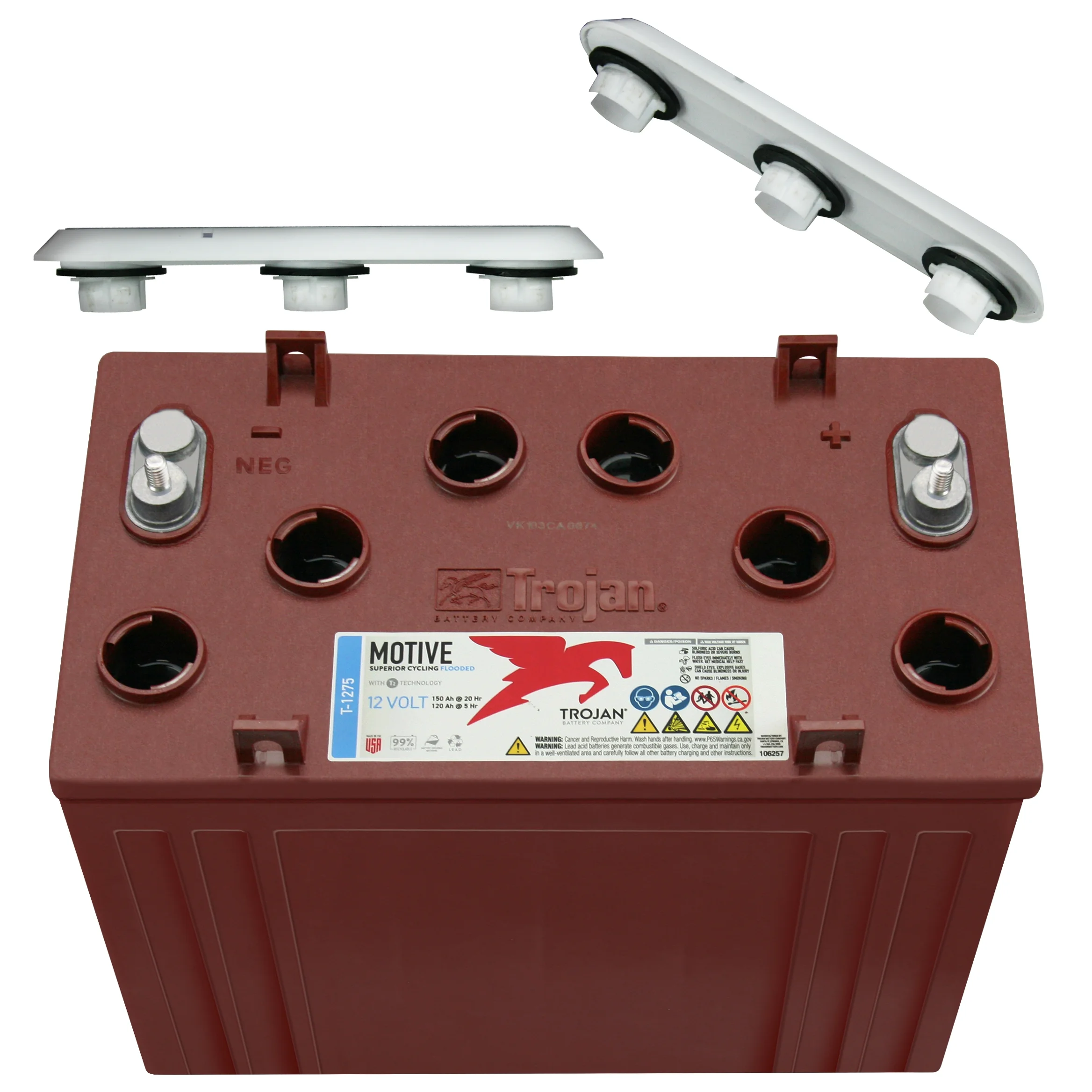 Trojan T1275 12 Volt, 150 AH Deep Cycle Battery - 6 Pack