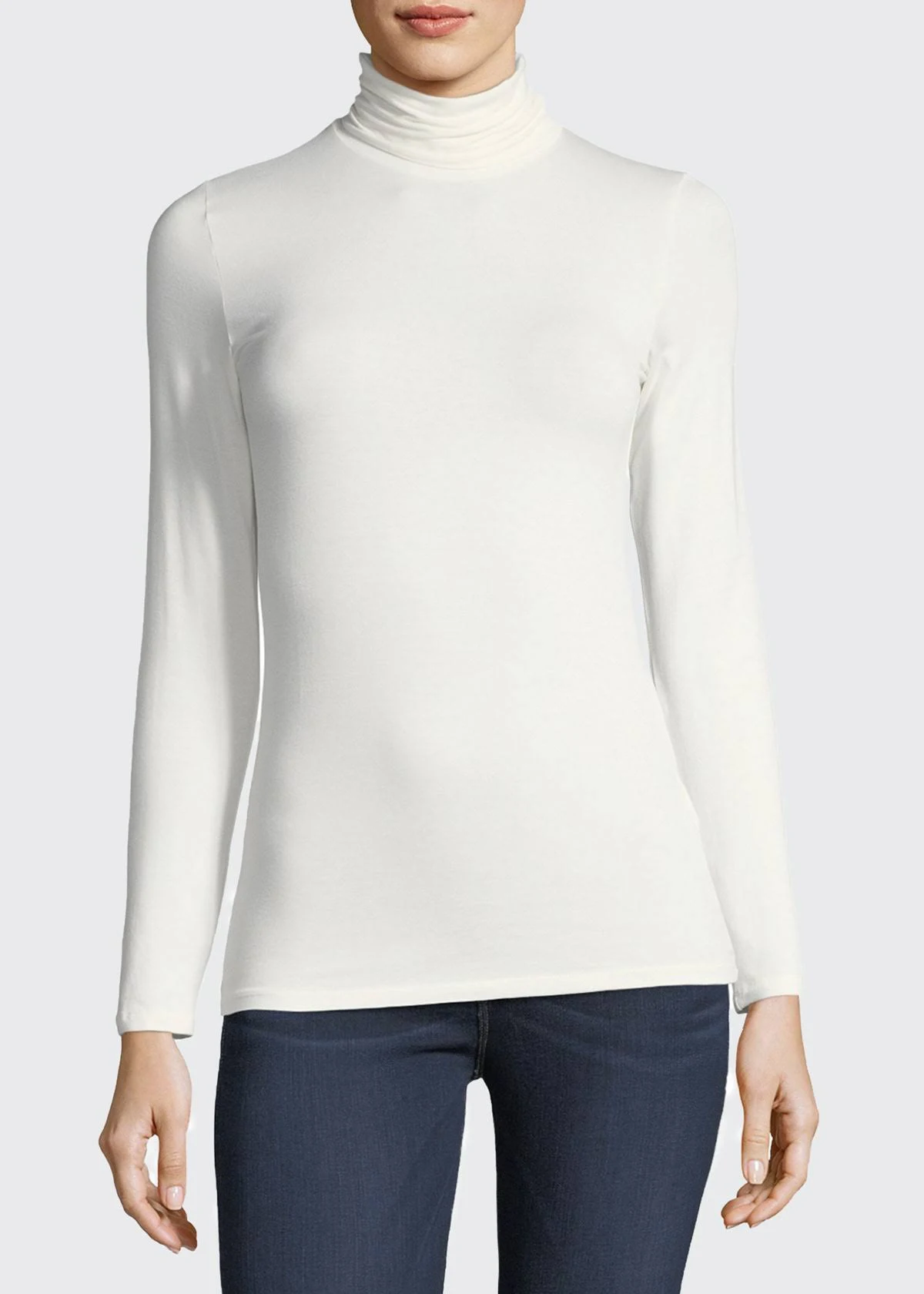 Majestic Soft Touch Long-Sleeve Turtleneck Milk