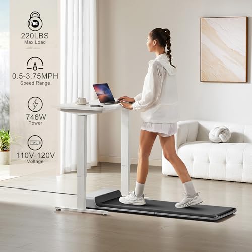 WALKINGPAD P1 Folding Treadmill, Ultra Slim Foldable Treadmill Smart Fold Walking Pad Portable Walking/Jogging Machine with App & Remote Control Grey