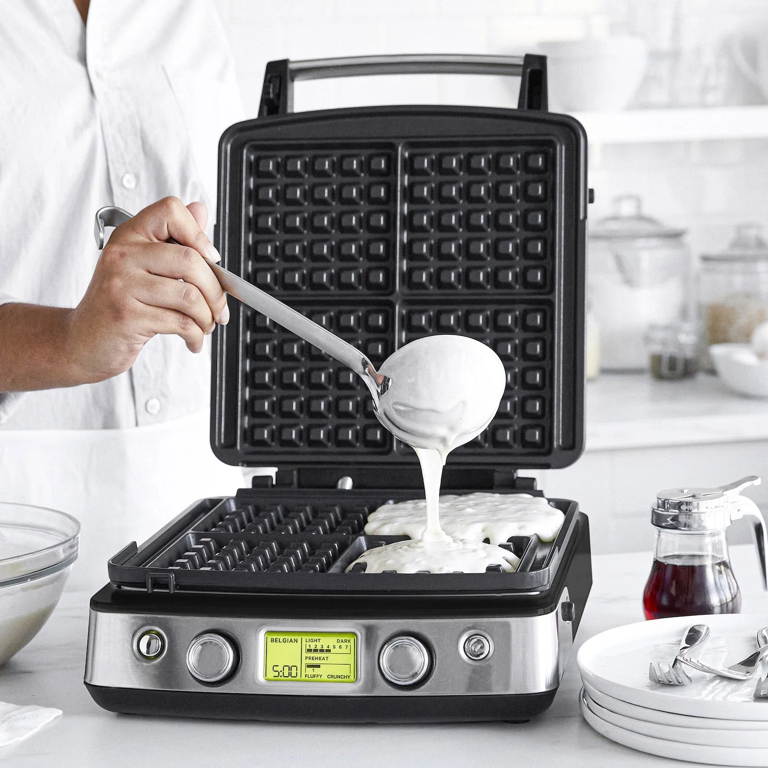 Greenpan 4-Square Waffle Maker for Perfectly Cooked Waffles