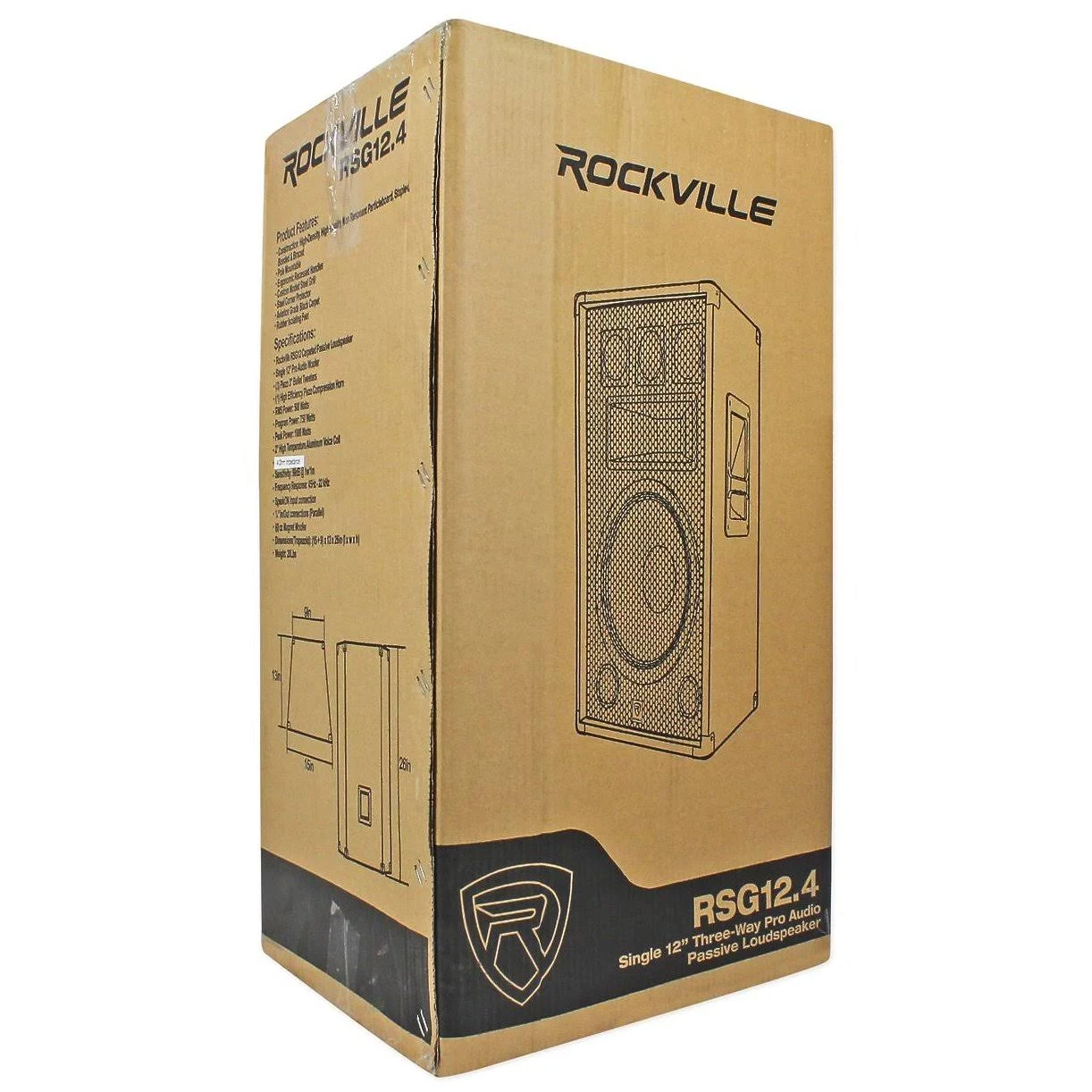 2) Rockville RSG12.4 12 3-Way 1000W 4-Ohm Passive DJ Speakers+Stands+Cables+Bag
