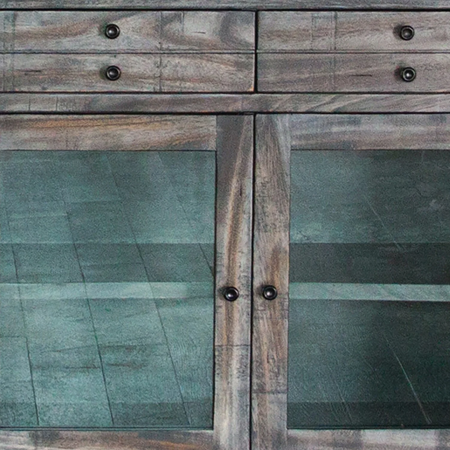 Ello 80 Inch 4 Drawer TV Entertainment Console - 4 Door - Gray Solid Wood