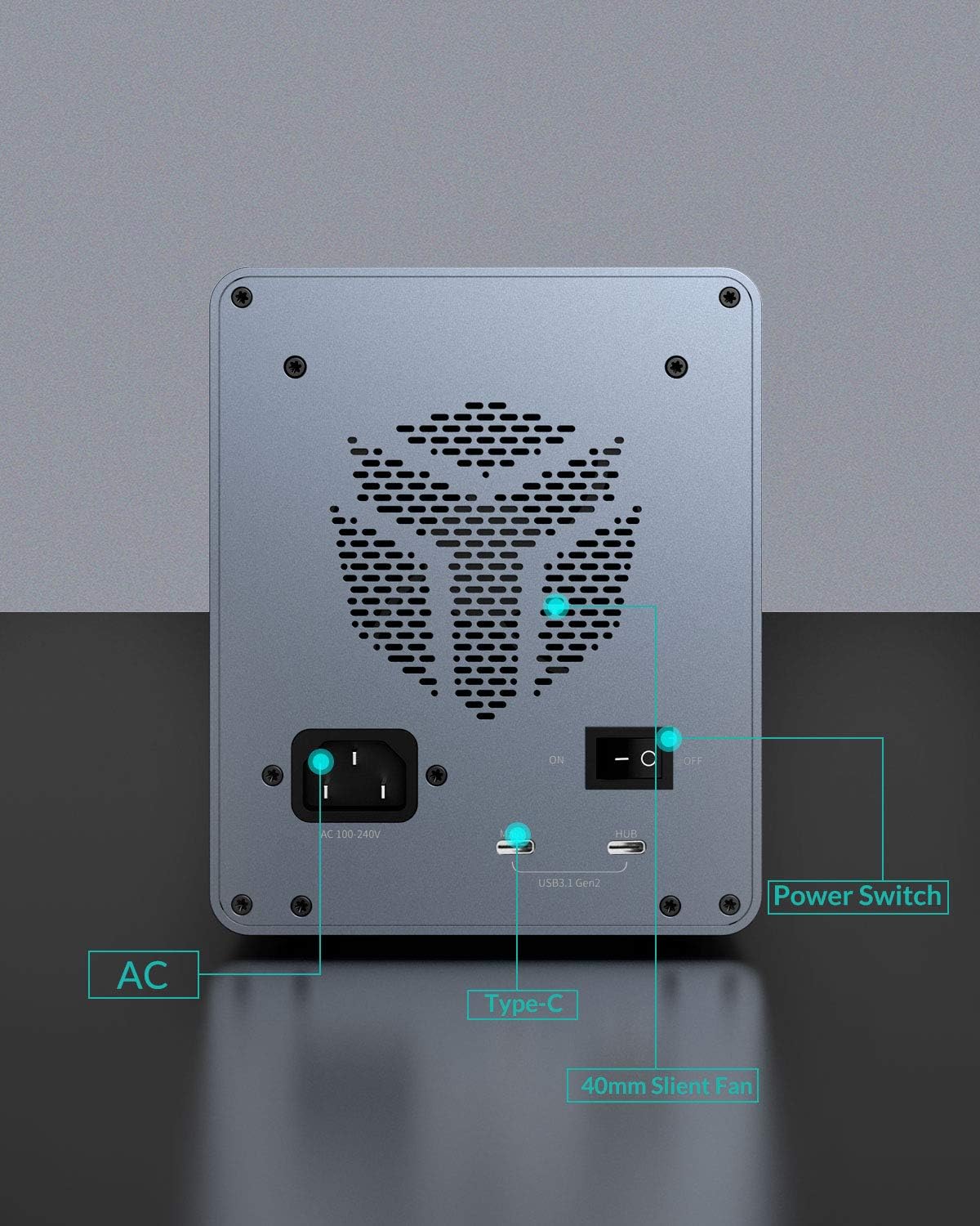 4 Bay Hard Drive Enclosure,Yottamaster Aluminum Alloy 2.5/3.5 USB3.0 to SATA3.0 External HDD SSD Storage Enclosure,Support 4 x 18 TB Capacity,Ideal for Enterprise-Class Storage Solution[FS4U3]