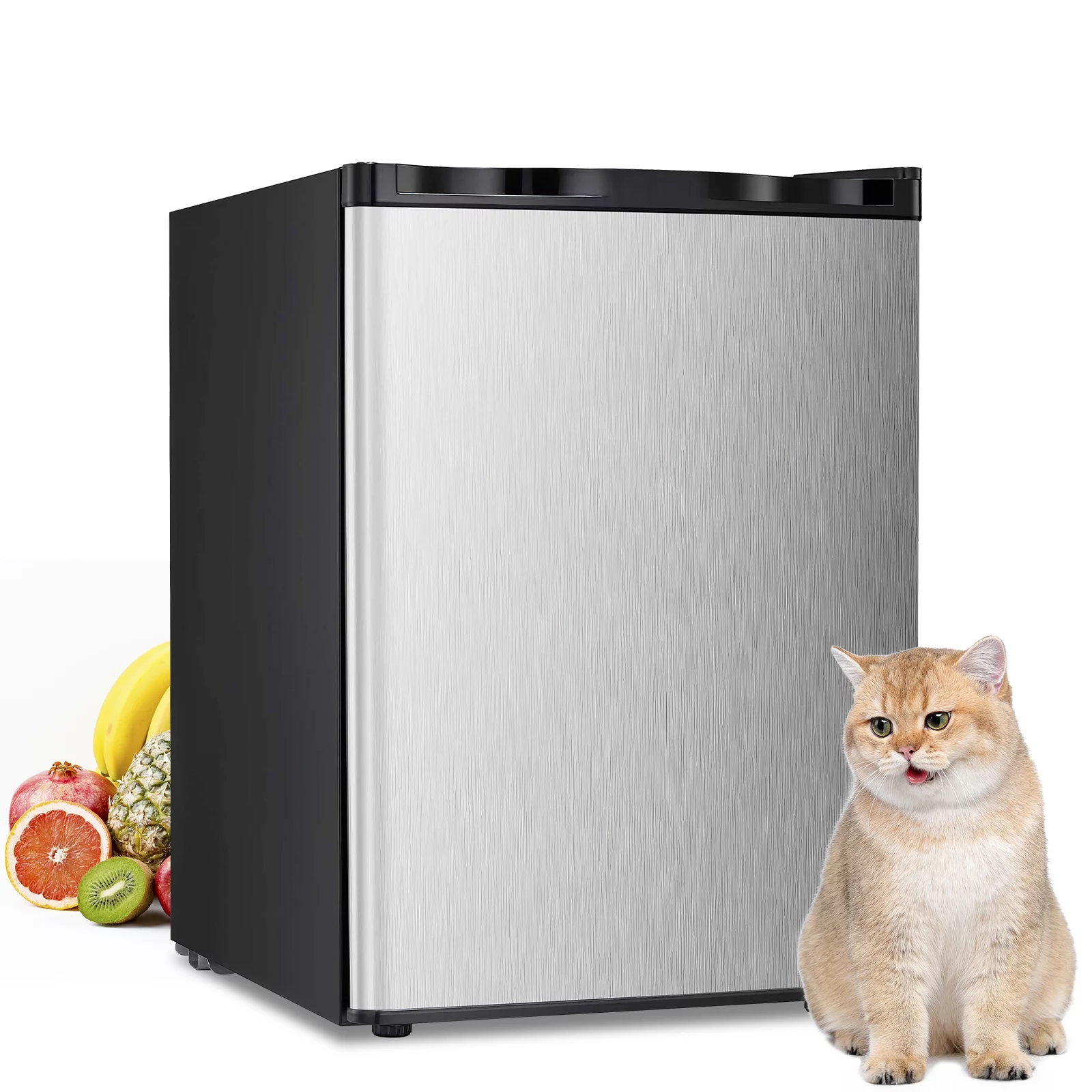 KISSAIR Mini Freezer Countertop, Energy Saving 2.1 Cu.Ft Compact Upright Freezer, with Reversible Door Small Freezer (Silver)