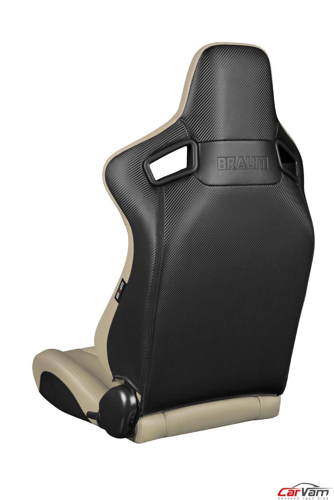 Braum Elite Series Beige Leatherette Racing Seats: Pair
