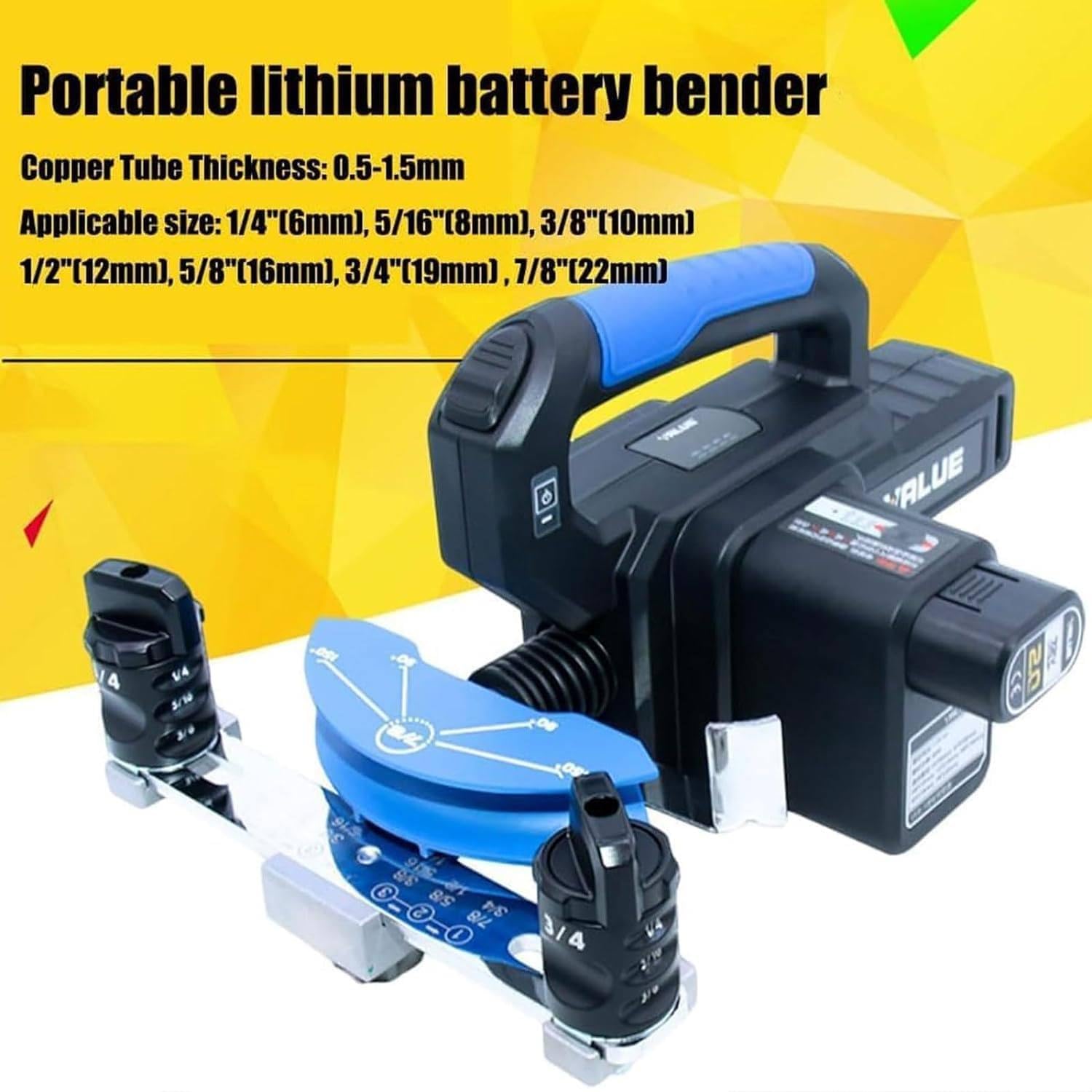 Electric Tube Pipe Bender, Electric Pipe Bender for Copper Pipes Pipe Bending Device 1/4"-7/8" Pipe Bending Tool Fast Bending 90°, for Air Conditioning, Heating, Ventilation