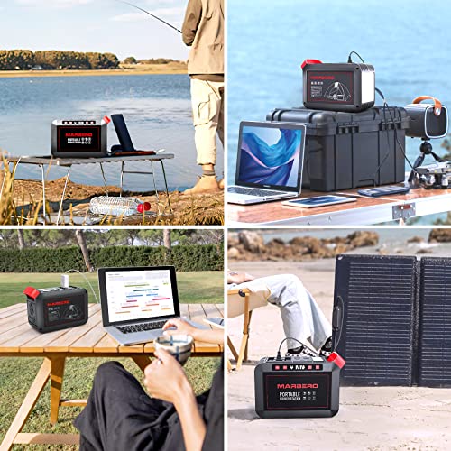 MARBERO Portable Power Station 88Wh Camping Lithium Battery Solar Generator Fast Charging with AC Outlet 120W Peak Power Bank(Solar Panel Optional) for Home Backup Outdoor Emergency RV Van Hunting